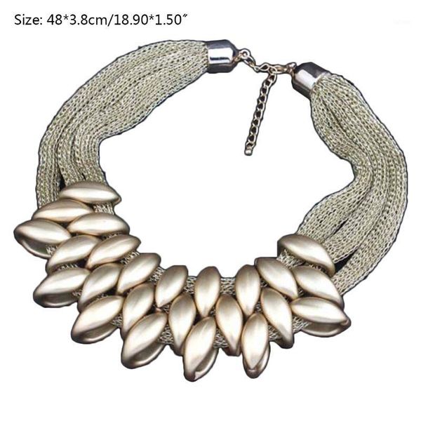 

woman vintage necklace black gold multilayer braid tassel pendant female jewelry1, Silver