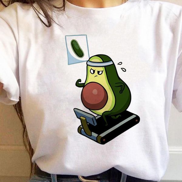 

women's avocado funny t-shirt girl harajuku ullzang graphic cute grunge tshirt female kawaii avocado funny cartoon t shirts, White