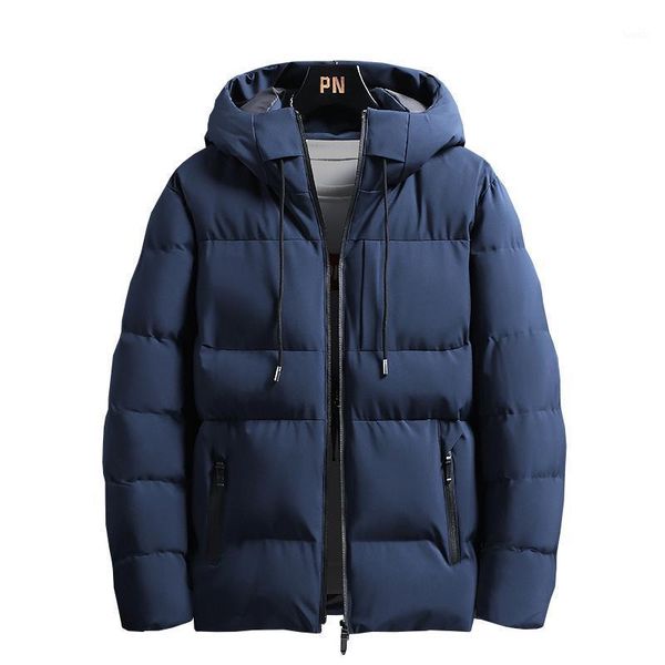 

2020 new fashion men winter jacket coat hooded warm mens winter coat casual slim fit student male overcoat1, Black