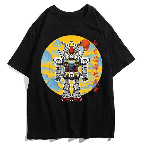 

mobile suit gundam ancient gunpla summer funny cartoon punk anime short sleeve harajuku streetwear hooded sweatshirt hoodie men t shirt