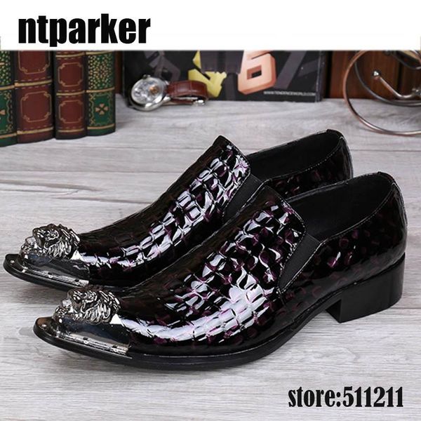 

big sizes eu38-46 men's leather shoes brown black dress shoes for men pointed iron toe high heels men shoes