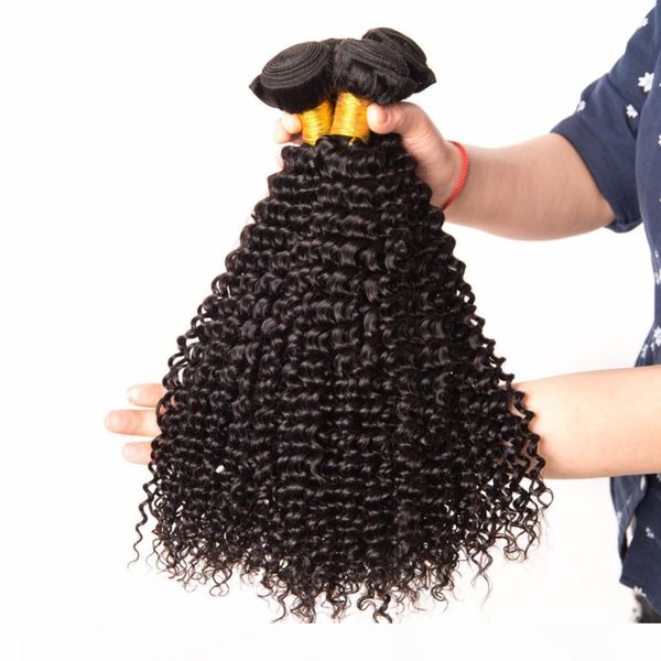 

elibess hair- brazilian virgin human hair 60g pcs 4 bundles kinky curly human hair remy hair extension, Black