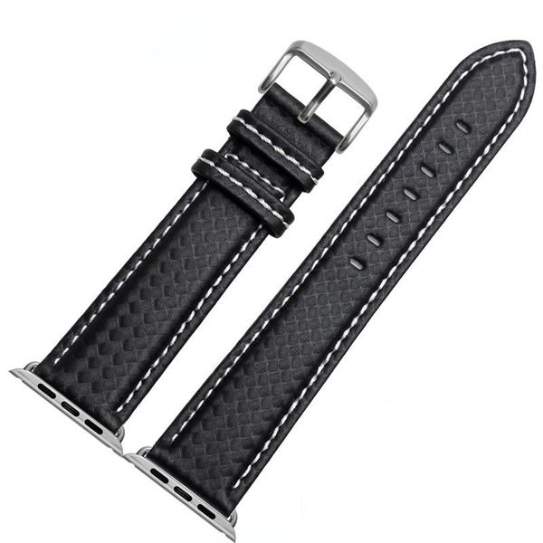

carbon fiber strap for apple watch band 44mm 40mm iwatch band 42mm 38mm luxury leather bracelet apple watch series 6 5 4 sqcdjz new_dhbest, Black;brown