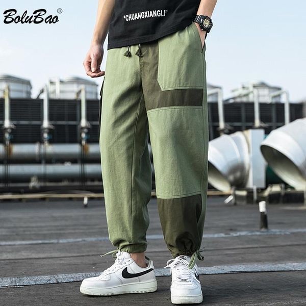 

bolubao brand men cargo pants new men's harajuku style pants male patchwork casual brand clothing1, Black
