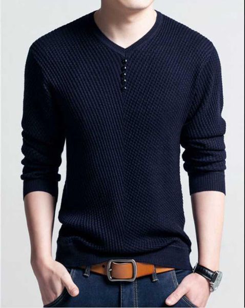 

sweater men casual v-neck pullover men autumn slim fit long sleeve shirt mens sweaters knitted cashmere wool sweater1, White;black