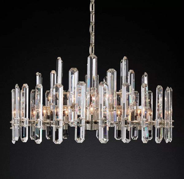 

bonnington chandeliers retro round led k9 crystal brass chrome black metal lamp bedroom living room dining room lights luminaire