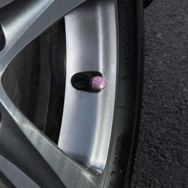 

2pcs rhinestone car tire valve cover car accessories diamond shining dustproof cap 6 colors de qylixa
