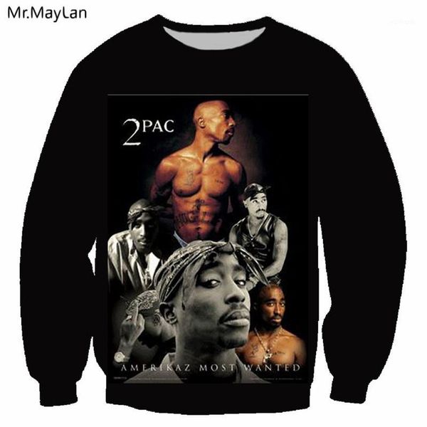 

super singer rapper california love 2pac 3d print crewneck sweatshirt men/women autumn outerwear boy coat outwear harajuku1, Black