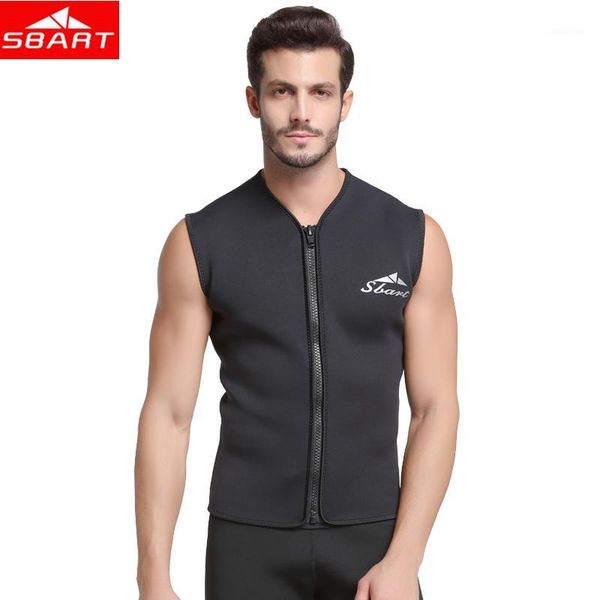 

sbart 5mm neoprene wetsuit vest men's jacket sleeveless sunscreen front zipper diving surfing neoprene wetsuits vest wetsuit1