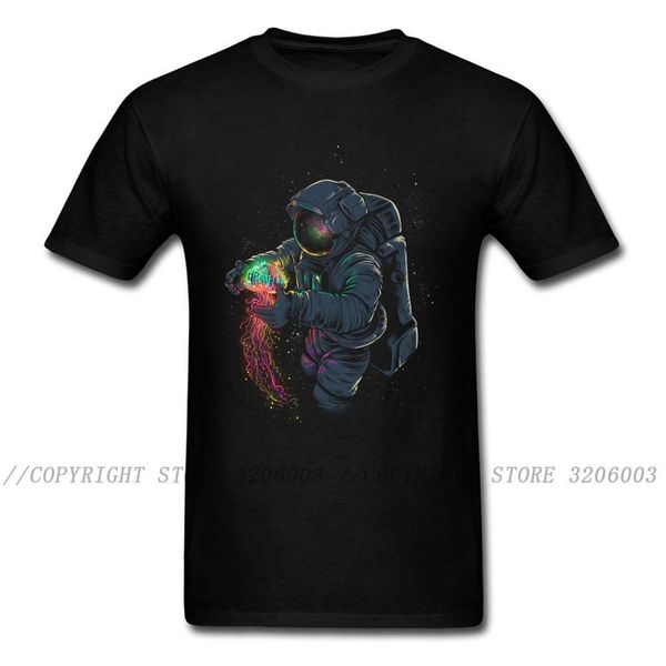 

мужские футболки jellyspace t рубашка новинка дизайн мужчины футболки медузы астронавт печати летняя одежда хлопок топ тройник падение, White;black