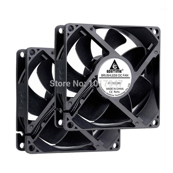 

2 pcs lot gdstime brushless ec cooling fan ac 110v 120v 220v 240v 80mm 80x80x25mm1