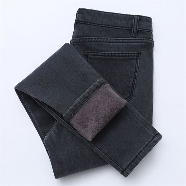 Skinny Elastic Denim Pancil Pants calças femininas engrossar jeans negros mais veludo isolado jeanswinter quente jeans para mulheres 201105
