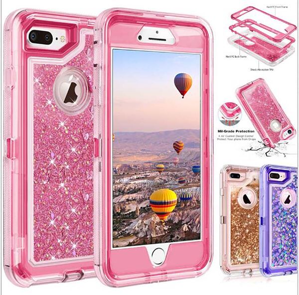 

iphone case liquid glitter 360 protect designers телефонные корпус робот ударозащитный без водонепроницаемой задней крышки для нового iphone
