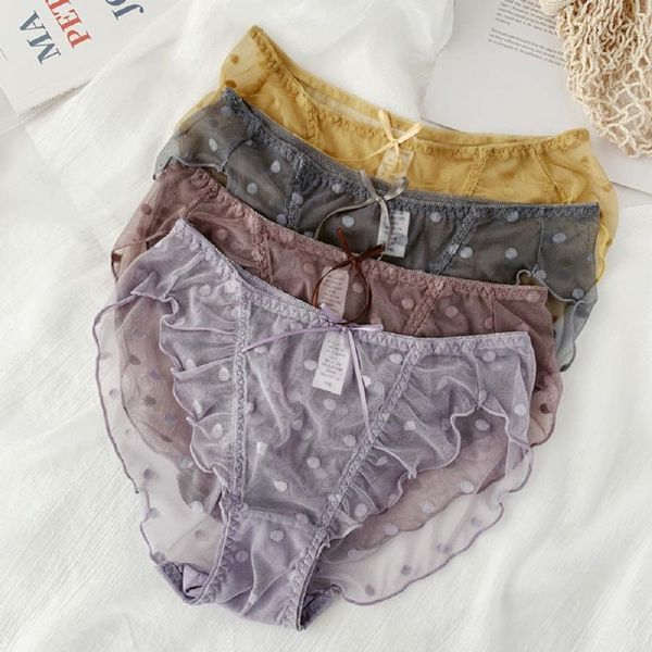 

woman's underwear 2020 new traceless breathable women underpants dots thin comfortable panties fashion lace woman panties, Black;pink