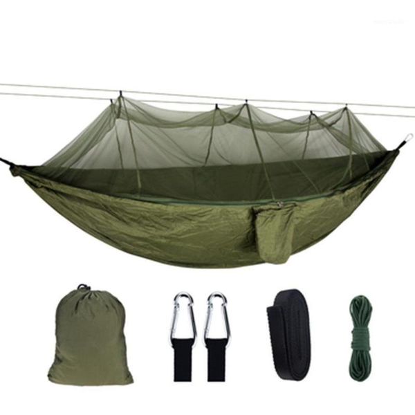 

travel outdoor mosquito net hammock double 210t nylon anti-mosquito parachute cloth air camping tent1