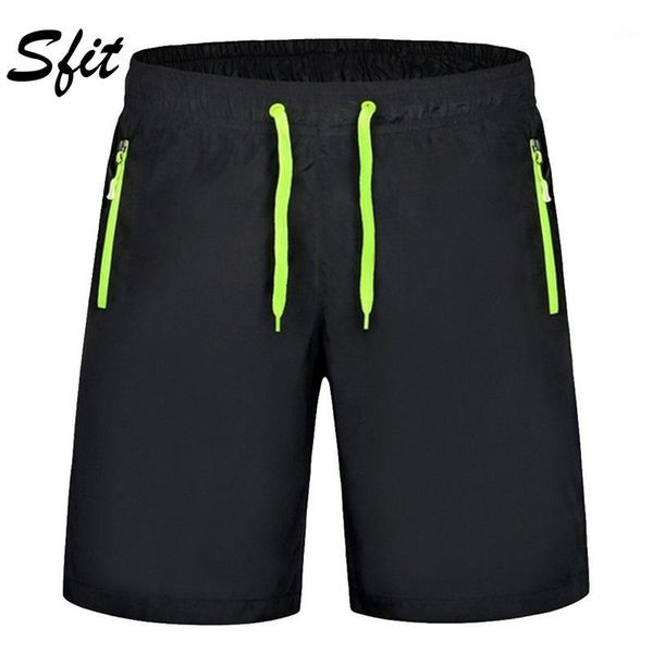 

men's swimwear sfit 2021 summer men's beach sports shorts casual solid color zipper pocket drawstring bottoms plus size loose beac