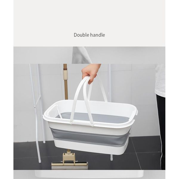 

foldable floor lazy mop bucket space saver collapsible portable bucket with handle wash basin big capicity household mo bbykpl