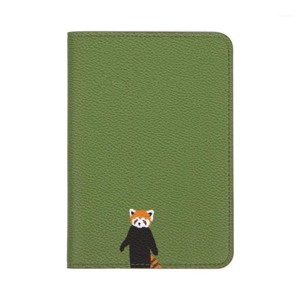 

cute little fresh animal and plant travel passport holder - green panda1