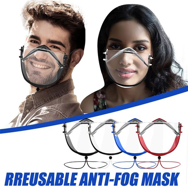 

2021 new clear face shield helmet transparent mask mask hd anti-fog mask adjustable lip language face full cover helmet uo989