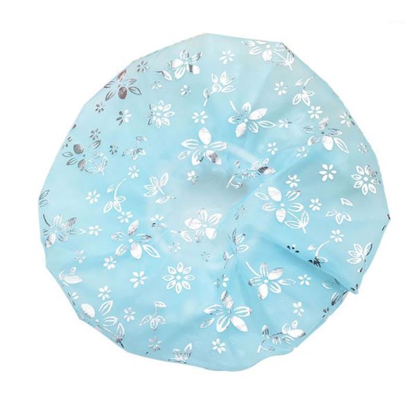

shower caps thicken waterproof bath cap kitchen cute bathroom hat floral print spa hair cover protective home elastic band travel1