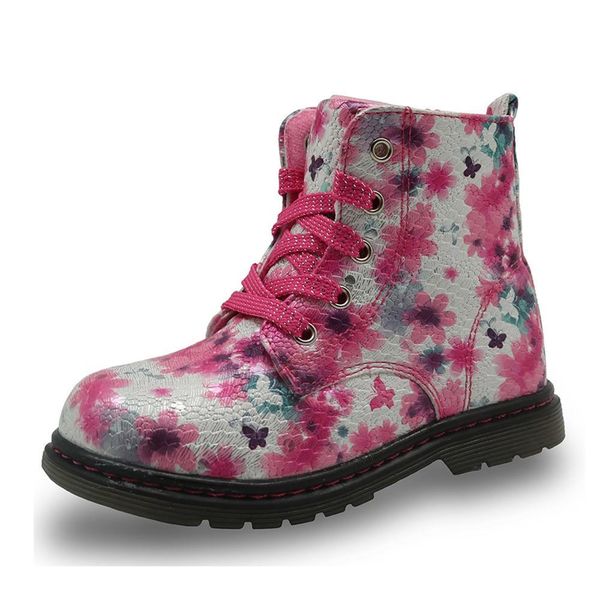 

spring fall winter children ankle shoes kids pu leather patchwork slip-resistant girls fashion martin boots, Black;red