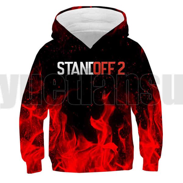 

3d shooting game standoff 2 hoodie men streetwear children anime oversized pullover kids sweatshirt teenager stand off harajuku, Black