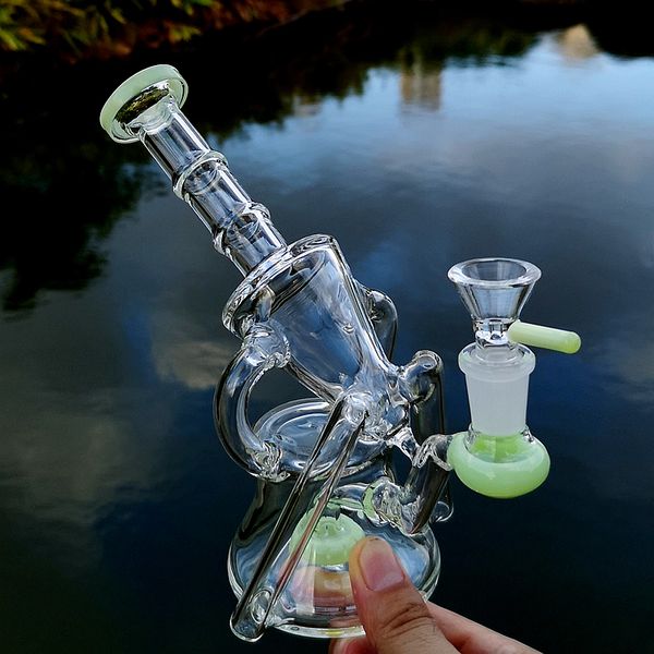 Cam Su Bongs Küçük Geri Döner Bong Başlık Nargile Dab Yağı Kuleleri Sidecar 14mm Ortak Sigara Borular Duş Başlığı Perc Percolator Nargile Waterpipe Bowl