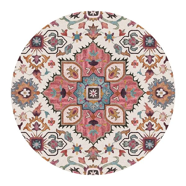 

ретро индия mandala круглый ковер для гостиной круглый коврик цветок nordic printed детская комната большой геометрическая коврик