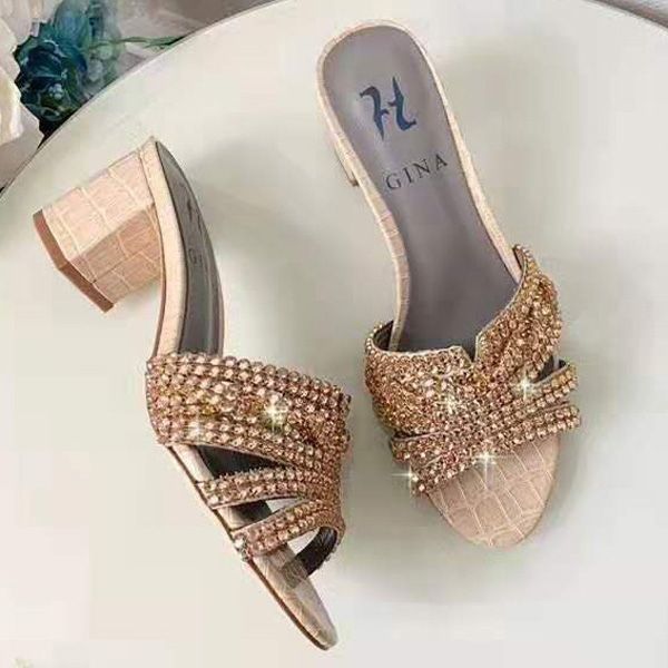 Sapatos de sandália femininos novos gina sapatos de salto alto femininos com salto de diamante 6,5 cm de alta qualidade! Po01131