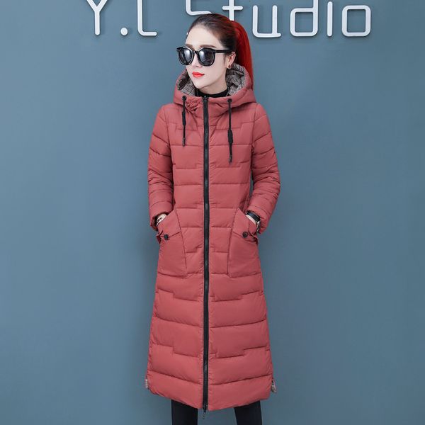 

2021 newdouble sides women winter jacket hooded long padded female coat warm outwear ladies ekwz, Black