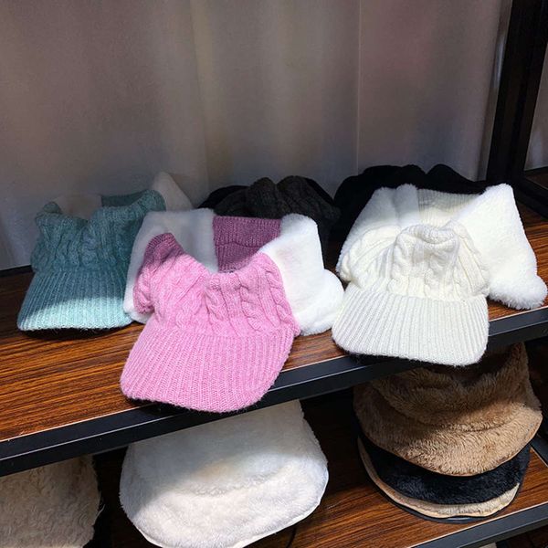 

and women's winter autumn new korean fashion net red ear protection hat, Blue;gray