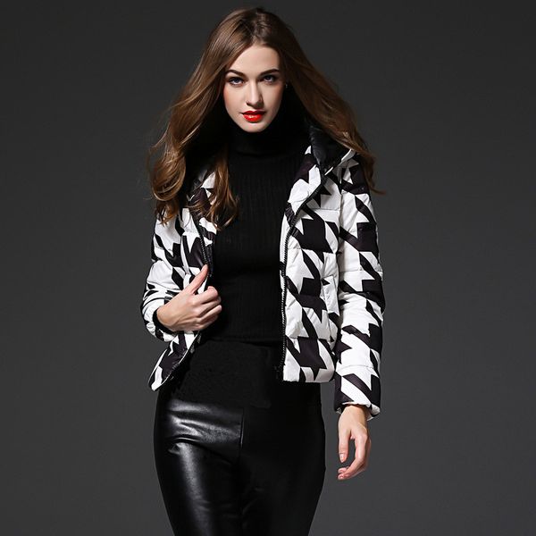 

2021 new mode of white women duck down large with hood female winter jacket thin jackets plus size parkas mujer wxf220 38yc, Black