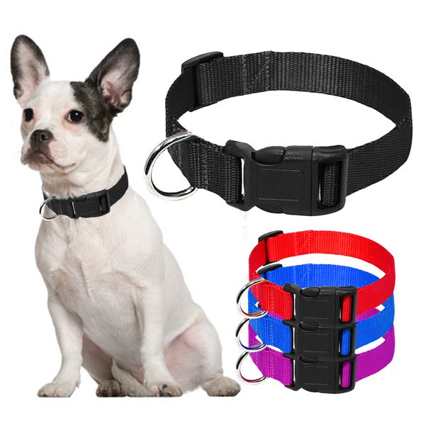 

nylon durable adjustable dog small and medium pet collar basic breed size xs s m l