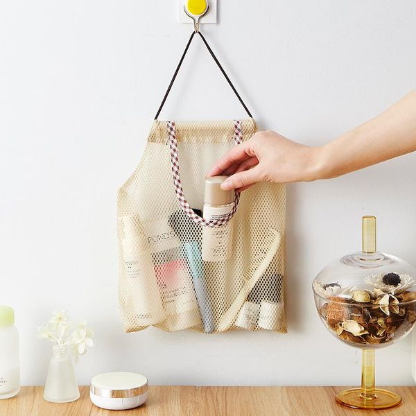 

durable wear-resisting space-saving bags reusable hanging mesh bag kitchen fruit vegetable storage mesh large capacity pouch bags dh0367