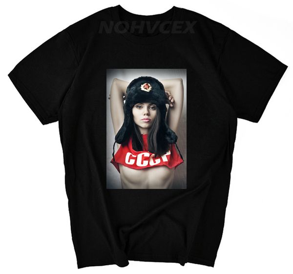 

fashion short sleeve t-shirt men and women t-shirt cccp the soviet union beauty character pattern sport hooded sweatshirt hoodie