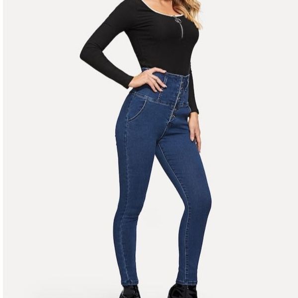 

1x high waisted panties elastic slim fit skinny jeans childrens jeans wholesale jeans custom wholesale suppliers, Blue