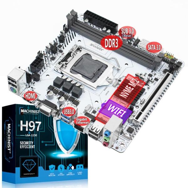 

h97 motherboard lga 1150 support intel pentium/core/xeon processor ddr3 16gb ram m.2 nvme wifi slot sata3.0 usb3.0 h97i-plus