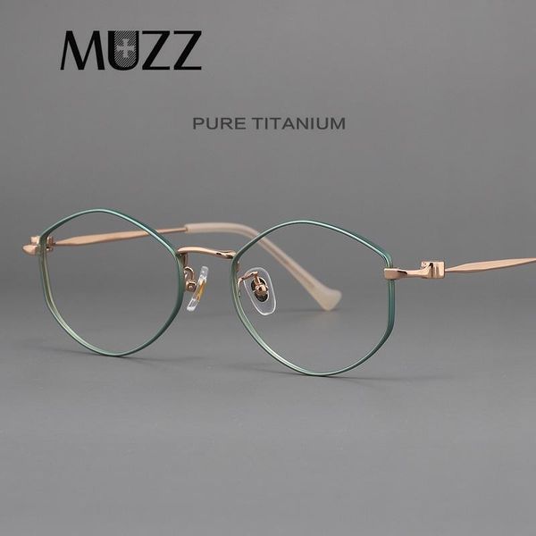 

fashion sunglasses frames muzz pure titanium men glasses women ultralight polygon myopia rhombus optical prescription eyeglasses female eyew, Black