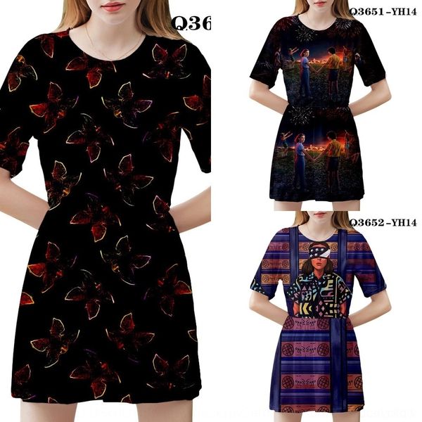 

cfozi stories stories things 3d printed casual fashion pleated skirt new strange new strange things 3d printed casual fashion pleated dress, Black;gray