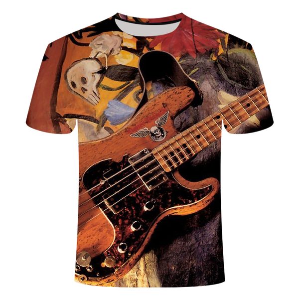 

rock musical instrument guitar drum piano orchestra gym 3d print shirts graphic comics kawaii men clothing