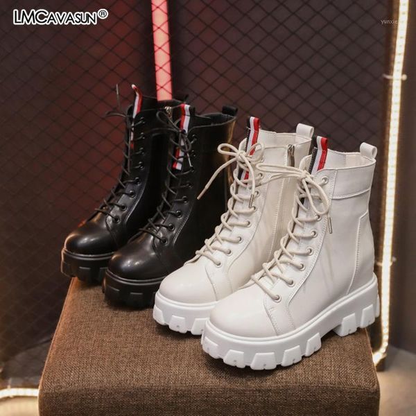 

lmcavasun thick sole boots female designer platform waterproof shoes heightening british smoke tube boots black1, Black