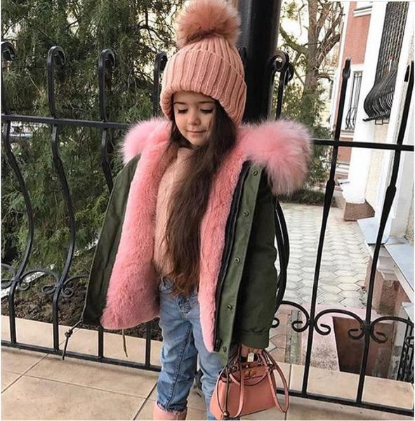 

down coat -30 degrees russia autumn winter girls jackets hooded faux fur warm parkas children clothes thicken cotton kids outerwear, Blue;gray