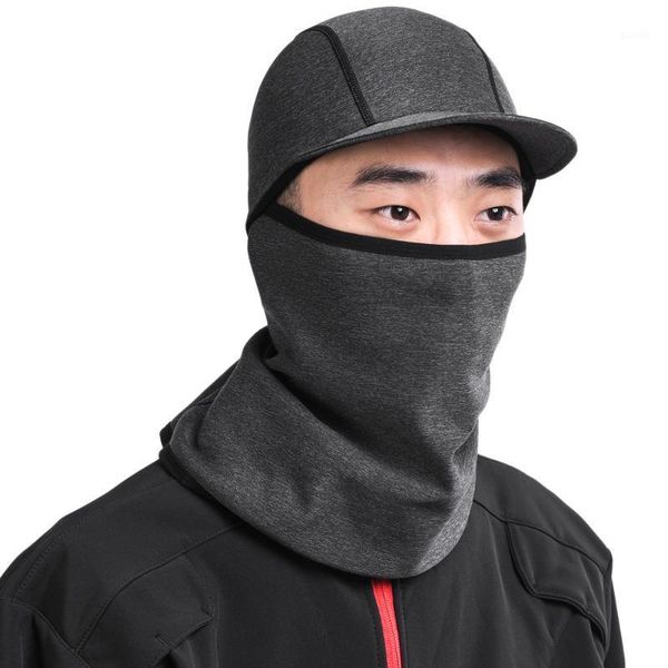 

bicycle cap winter sports warm fleece hat warm face cover neck gaiter outdoor cap for winter 7185-c1, Black