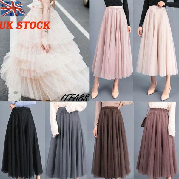

women tutu tulle skirt underskirt petticoat wedding princess ballet mesh high waist skirts1, Black