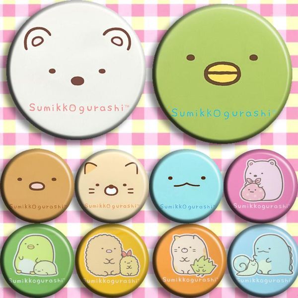 

1pc 58mm sumikkogurashi very cute animal badges booch icons on backpack1, Gray