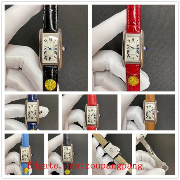 

2021 luxury tank americaine ladies brand quartz watches joker fish scale strap diamond wristwatches classic square santos womens watch d3760, Silver
