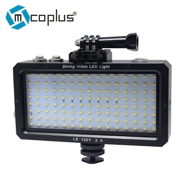 

flash heads mcoplus le-120y waterproof underwater video led light 25m/82ft 5500k for digital camera sjcam action camera1