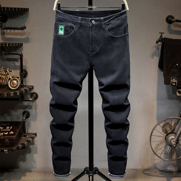 

осенью и зимой популярны с menslim fitsolid цвета и джинсами jeanselastic fashionmen маленького производства прямых джинсами pjero, Blue