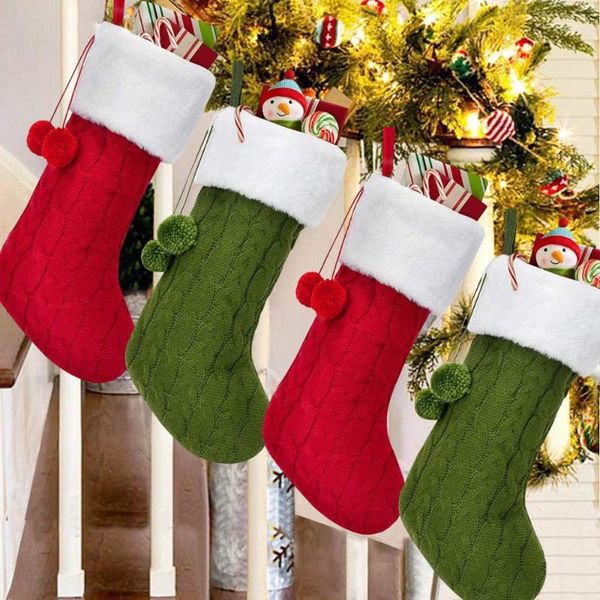 

christmas stocking knitted classic xmas cuff stockings rustic personalized stocking decorations for family