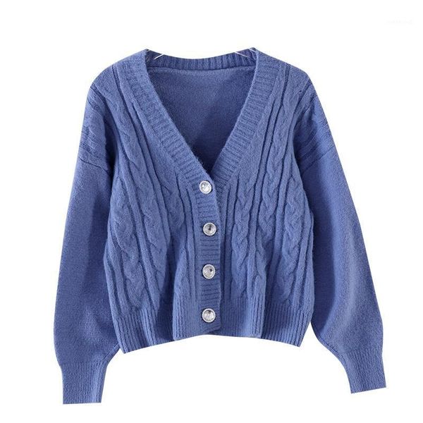 

casual women sweater cardigan fashion autumn v neck long sleeve loose coat solid button up female knitted sweater, White